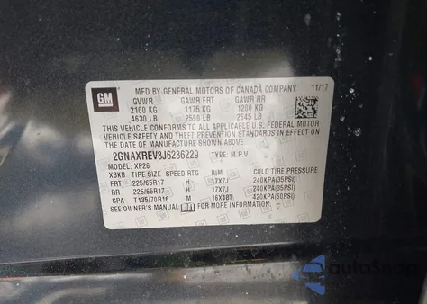 2018 Chevrolet Equinox Ls from USA, damaged, VIN 2GNAXREV3J6236229